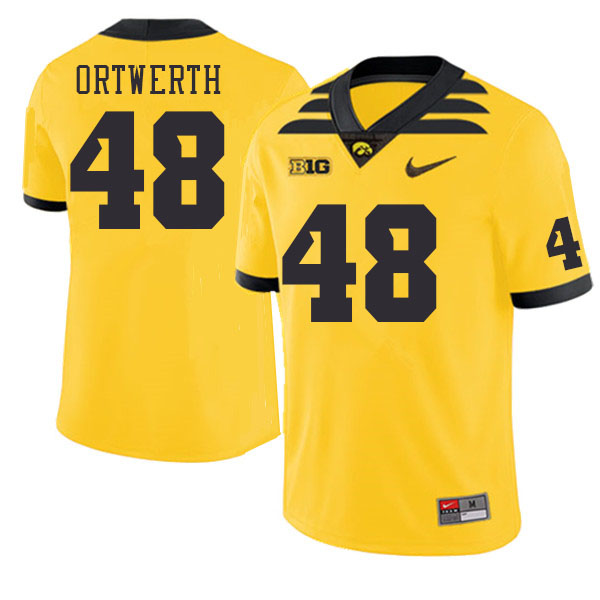 Men #48 Zach Ortwerth Iowa Hawkeyes College Football Jerseys Stitched Sale-Gold